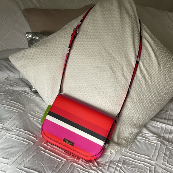 👛 KATE SPADE Laurel Way, Bonita stripe multi Crossbody bag  - New with tags - Picture 10 of 15